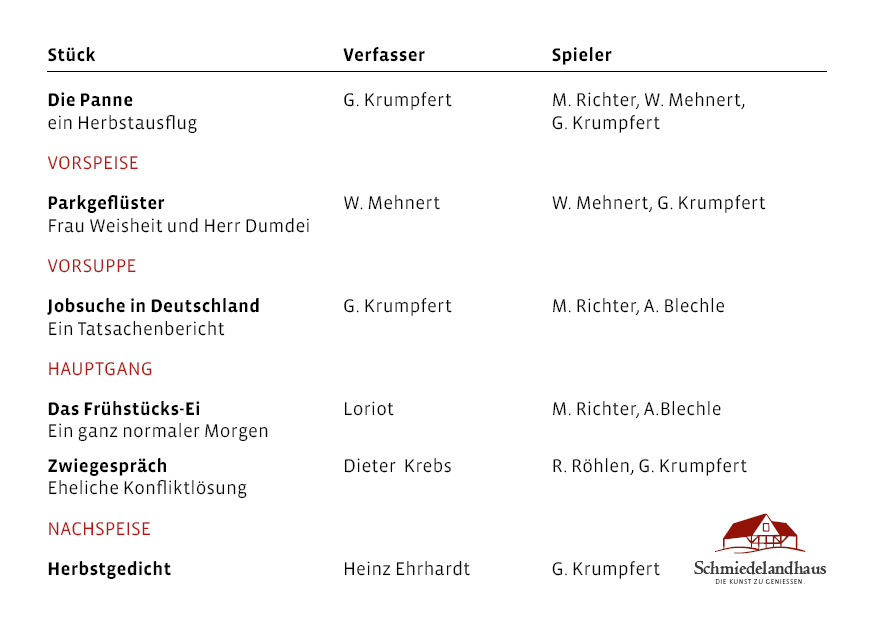 Programm am 31.10.25